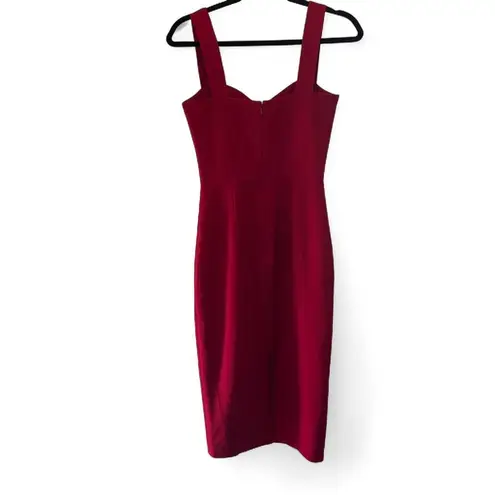 Dress the Population Nicole Sweetheart Neck Bodycon Midi Dress Garnet XS