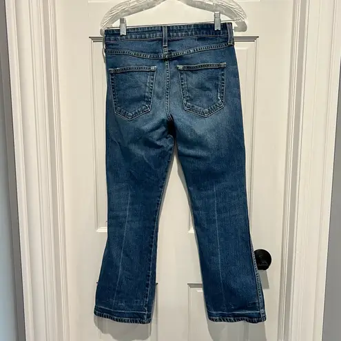 AMO Jane Cropped Flare Jeans in Recess Wash Size 27 Revolve Mid Rise Kick Flare Blue