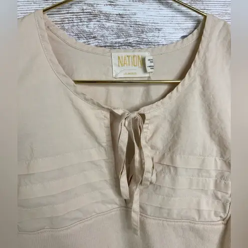 Nation Ltd EUC  Sz Medium BONNIE SWEATSHIRT - WHITE CHOCOLATE beige. Tie detail