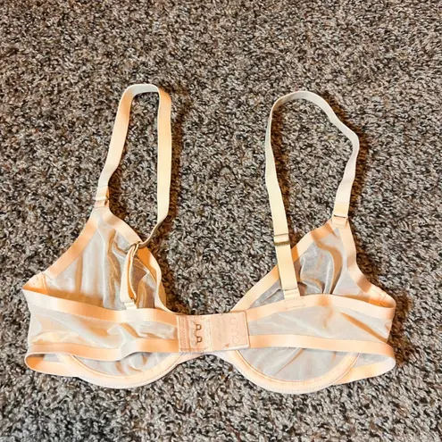 CUUP The Plunge Bra Sheer Unlined Everyday Comfort 32C Tan Size undefined