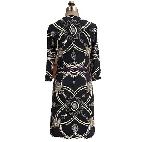 Sheath Dress Catalina. Black with Gold and Purple