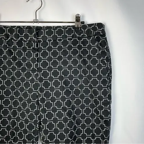 Amanda & Chelsea Black & White Geometric Square Printed Straight Leg Pants 8