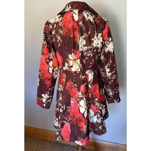 Dennis Basso VTG Raincoat Women’s XS Floral Art To Wear Peplum City Chic Cottage