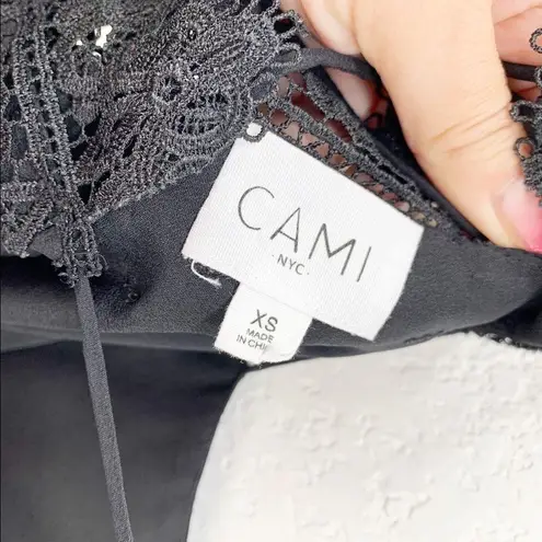 Cami NYC  The Charlie Black Silk Lace Tank Top