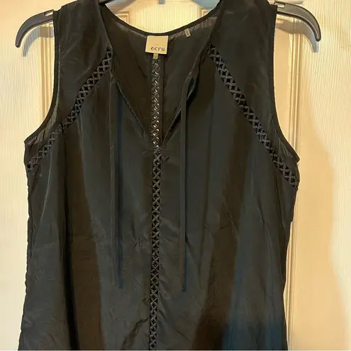 Ecru black cutout tie tank