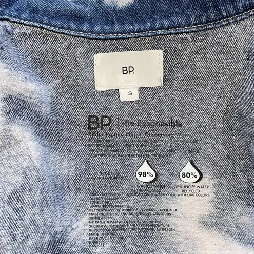 BP New  Bleach Overdye Denim Jacket Blue Bleached Cotton Jean Jacket