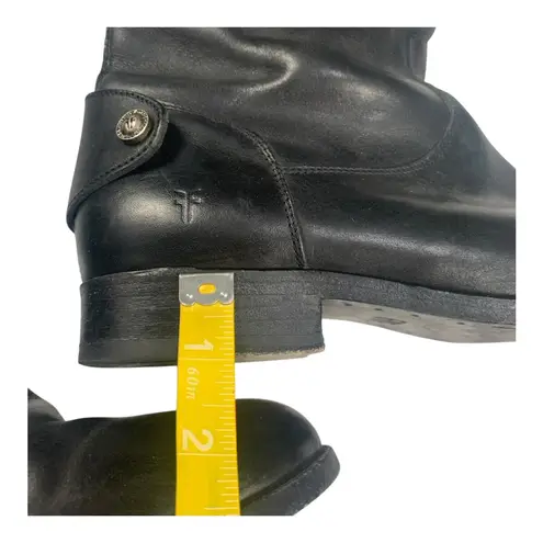 Frye  size 9 B Melissa button back riding Black Leather Tall Boots