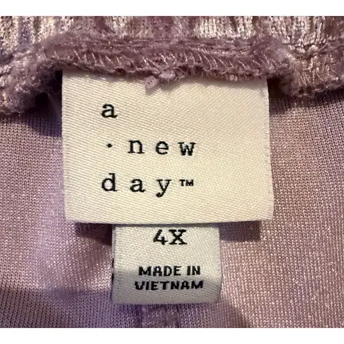 A New Day  Women's Plus 4X Velvet Wide Leg Pants Light Purple thumbnail 3