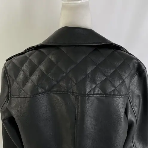 Universal Threads New Universal Thread Faux Leather Quilted Back Moto Jacket Black Size Medium