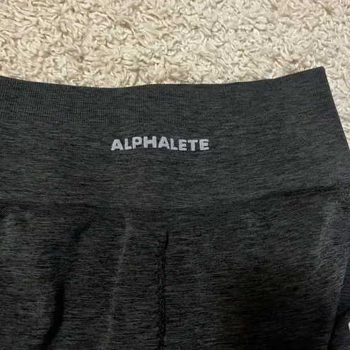 Alphalete  grey amplify biker shorts size medium