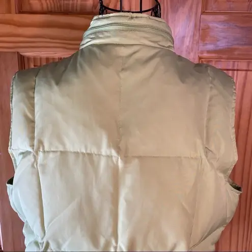 Talbots  Petites Quilted Goose Down Feather Puffer Vest Green Size Medium