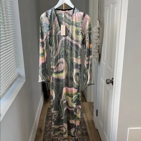 Hutch NWT x Anthropologie McRae Boho Sequin Bell Sleeve Cover Up Size XS $188