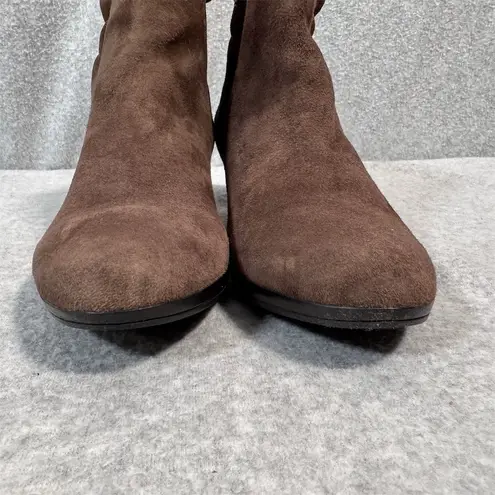 Munro Women's Brown Suede Ankle Booties Scrunch Heel Comfort Casual Size 8.5