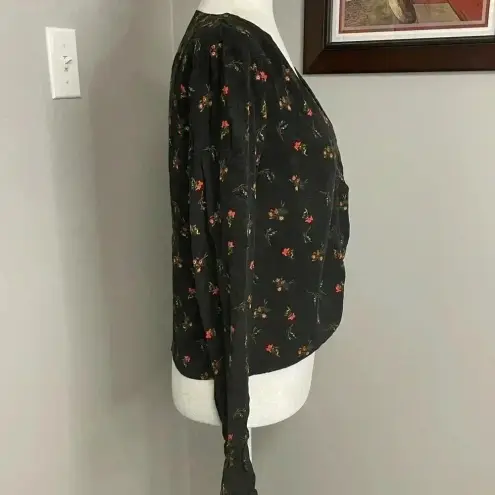 Urban Outfitters  Deep V Cinched Floral Shirt Size XL Extra Large Boho Bohemian