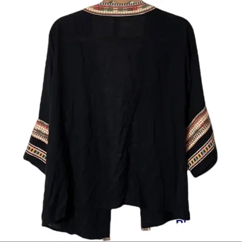 Ban Jara Black Embroidered Short Kimono Size Small