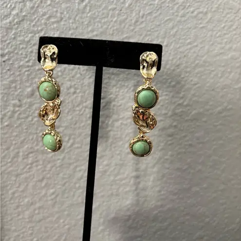 Alexis Bittar NWOT  Gold and Green Statement Earrings
