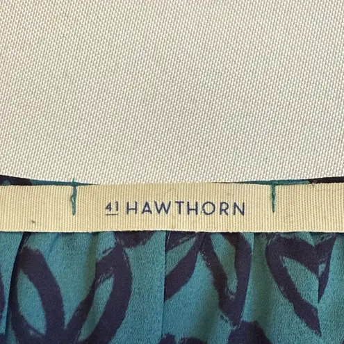 41 Hawthorn Womens M Renesme Wrap Dress 3/4 Sleeve Blue Green Geometric EUC! Size M