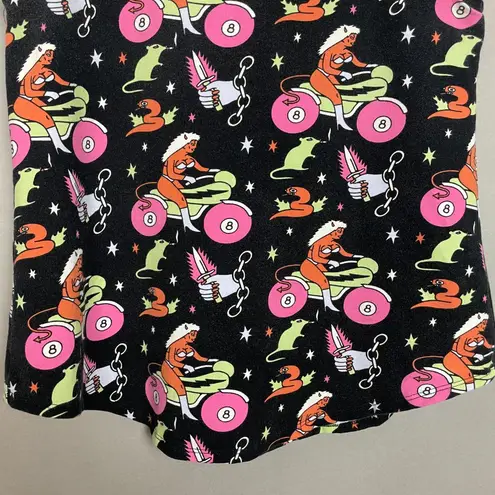 Nooworks Muscle Tee Mean Machine Print Size Large Motorcycle Rat Devil Lady