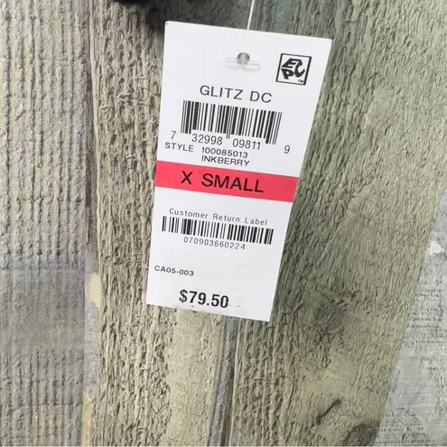 INC International Concepts Size XS Crewneck Long Puffed Sleeve Gray/Blue Sweater Blue