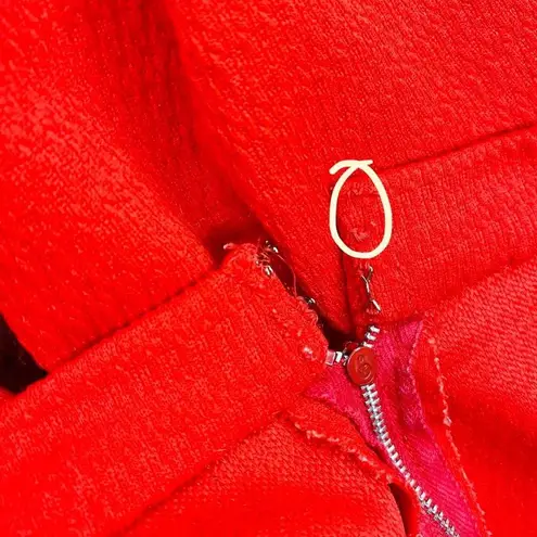 Vintage 60’s Red Textured High Rise Holiday Christmas Flare Pants Size XS