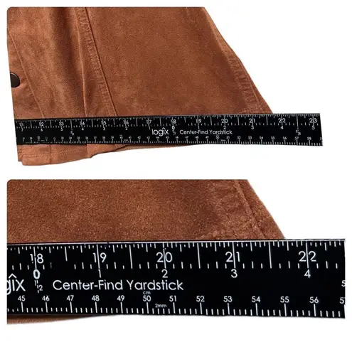 Y2K Mossimo Camel Faux Suede Button A Line Mini Skirt Size 2 Small Festival Boho Brown