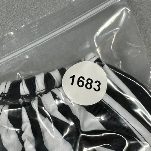 Tempt Me Swimsuit One Piece Womens Small Black White Halter Tie V Neck Ruched