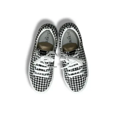 J. Crew Black White Houndstooth Checker Road Trip Tennis Shoes Sneakers 6.5