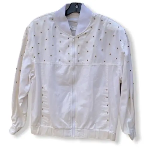 Vintage Nordstrom‎ Town Square Jacket Studded White Size M