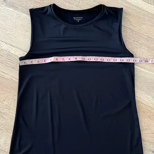 Athleta  Longline Tank Top Black Mesh Trim Tunic mini dress Activewear Size SP thumbnail 10
