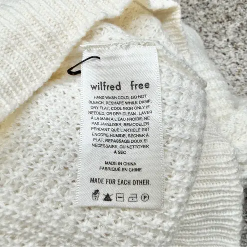 Wilfred Free Aritzia Crewneck Merino Wool Knit Sweater Cream White Medium M