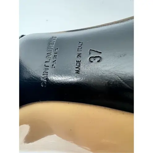 Saint Laurent Yves Paris Patent Leather Tan Pumps Stiletto High Heels 37 / 7 YSL