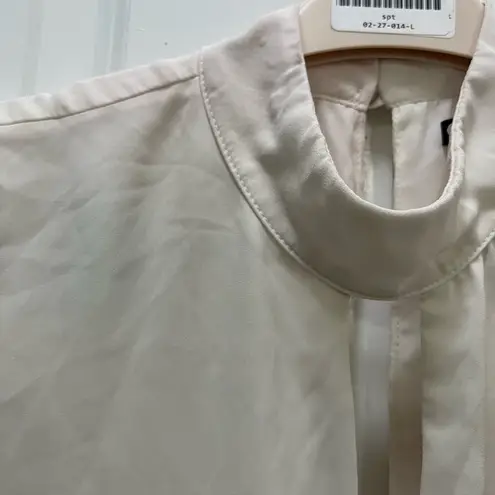 Krisa Cream Cutout High Neck Blouse Size Large $150