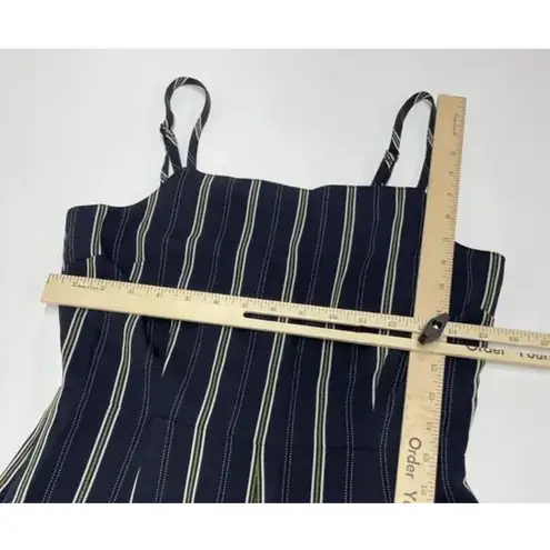 Cupcakes and Cashmere Jumpsuit Womens 4 Navy Striped Wide Leg Cropped Strappy