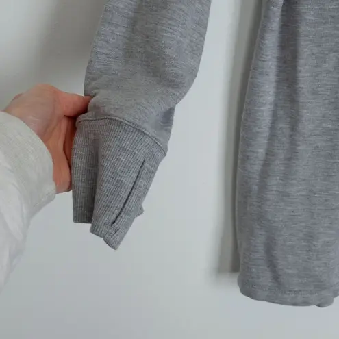 LL Bean Womens Softflex Mockneck Pullover Sweatshirt Size XL Gray Outdoors Cozy