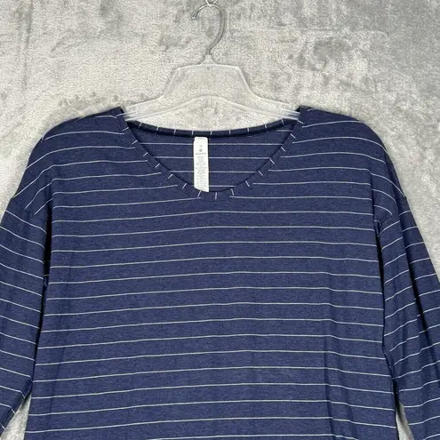 Lululemon  Shirt Womens 10 Blue White Stripe Love Long Sleeve Casual Athleisure