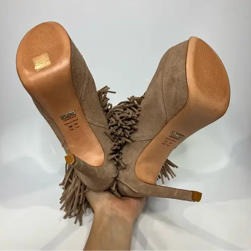 Schutz tan fringe leather platform heels women’s size U.S. 7 party western