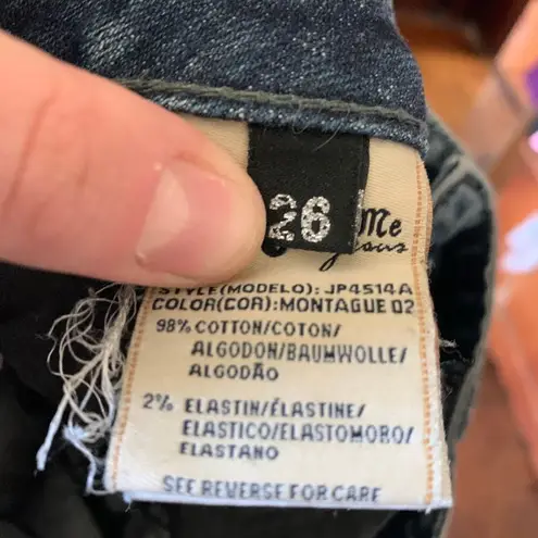 Miss Me  distressed bling rhinestone size 26 western bootcut jeans