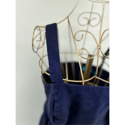 Tori Richard Navy Irina palm print dress with pocket size 6 96% cotton