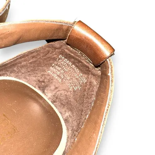 Kenneth Cole Reaction Cedar Brown Leather Strappy High Heel Wedges Sz 8.5