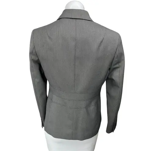 Jones New York  Gray Long Sleeve One Button Notch Collar Blazer Coat Jacket Sz 2