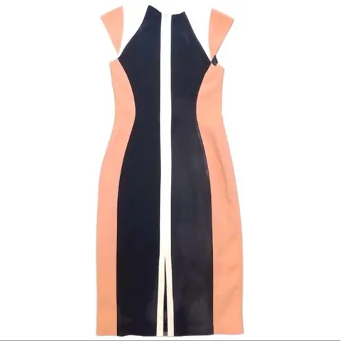 Jay Godfrey Color Block Cocktail Midi Dress