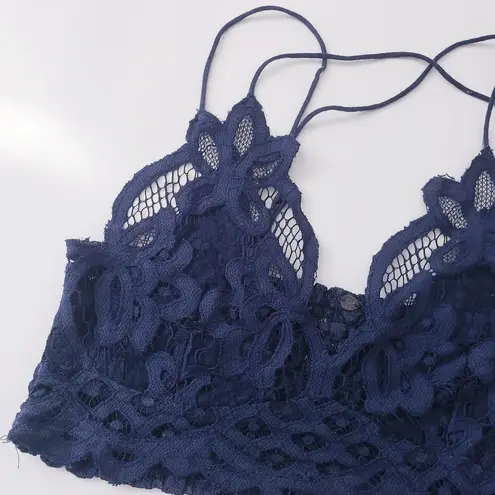 Free People  Adella Blue Lace Bralette