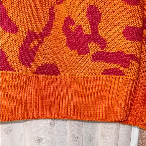 NWT The Tellier Size M Orange and Pink Leopard Print Sweater Size M