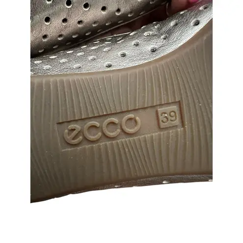 Ecco Womens Perforated Metallic Leather Ballet Flats Size 39 US 8 #S7-4