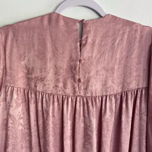 Jessica McClintock Vintage 80s Jessica McClintock Lord & Taylor Pink 100% Silk And Lace Top Size 6