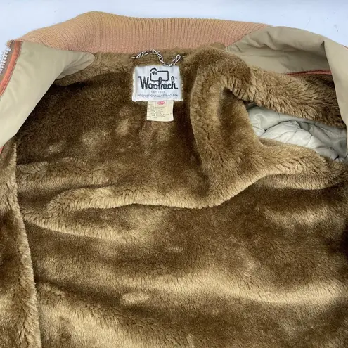 Woolrich Coat Faux Fur Lining Vintage 80's Tan Khaki