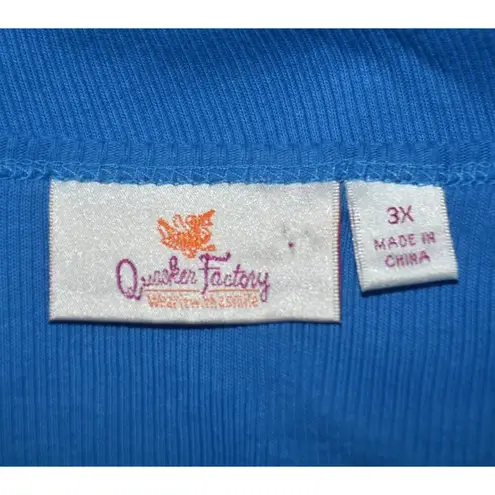 Quacker Factory Womens Light Blue Sequin Tunic Thin Knit Shirt Top Plus Size 3X - Image 6