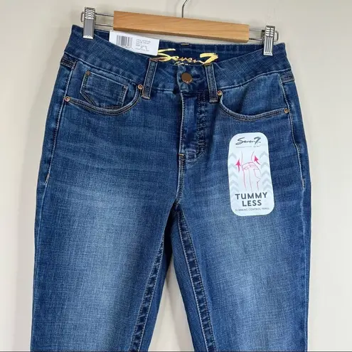 Seven7 Shelby tummyless high rise skinny medium wash blue denim jeans size 4 NEW