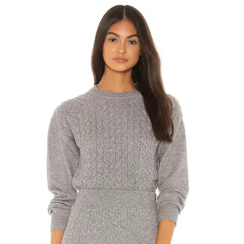 Heartloom Asher Gray Cable Knit Cropped Sweater