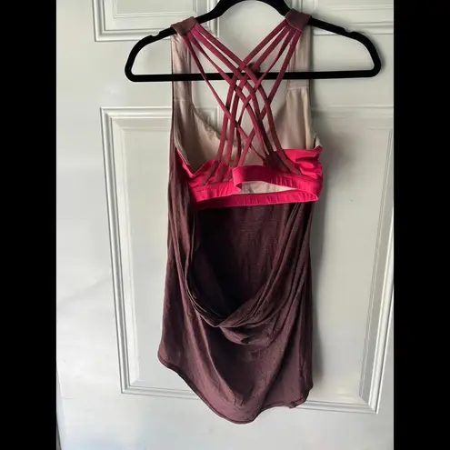 Lululemon  Free to be Wild purple tank with pink sports bra built in size 12. Doe